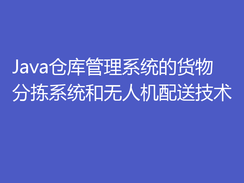 Java仓库管理系统的货物分拣系统和无人机配送技术