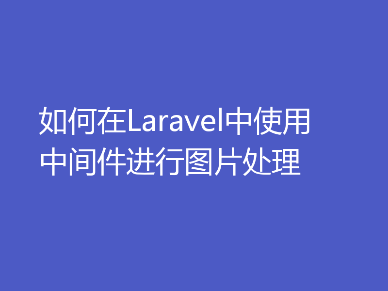 如何在Laravel中使用中间件进行图片处理