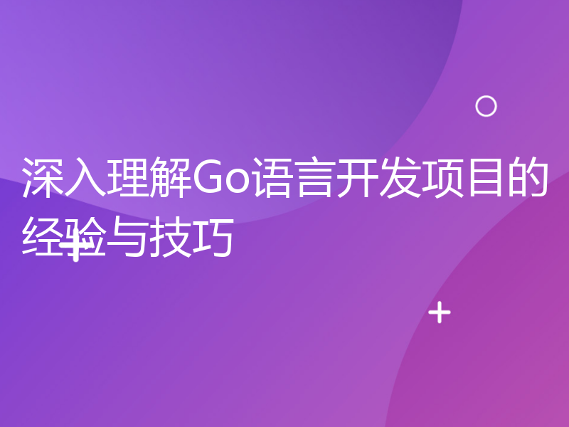 深入理解Go语言开发项目的经验与技巧