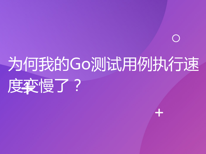 为何我的Go测试用例执行速度变慢了？